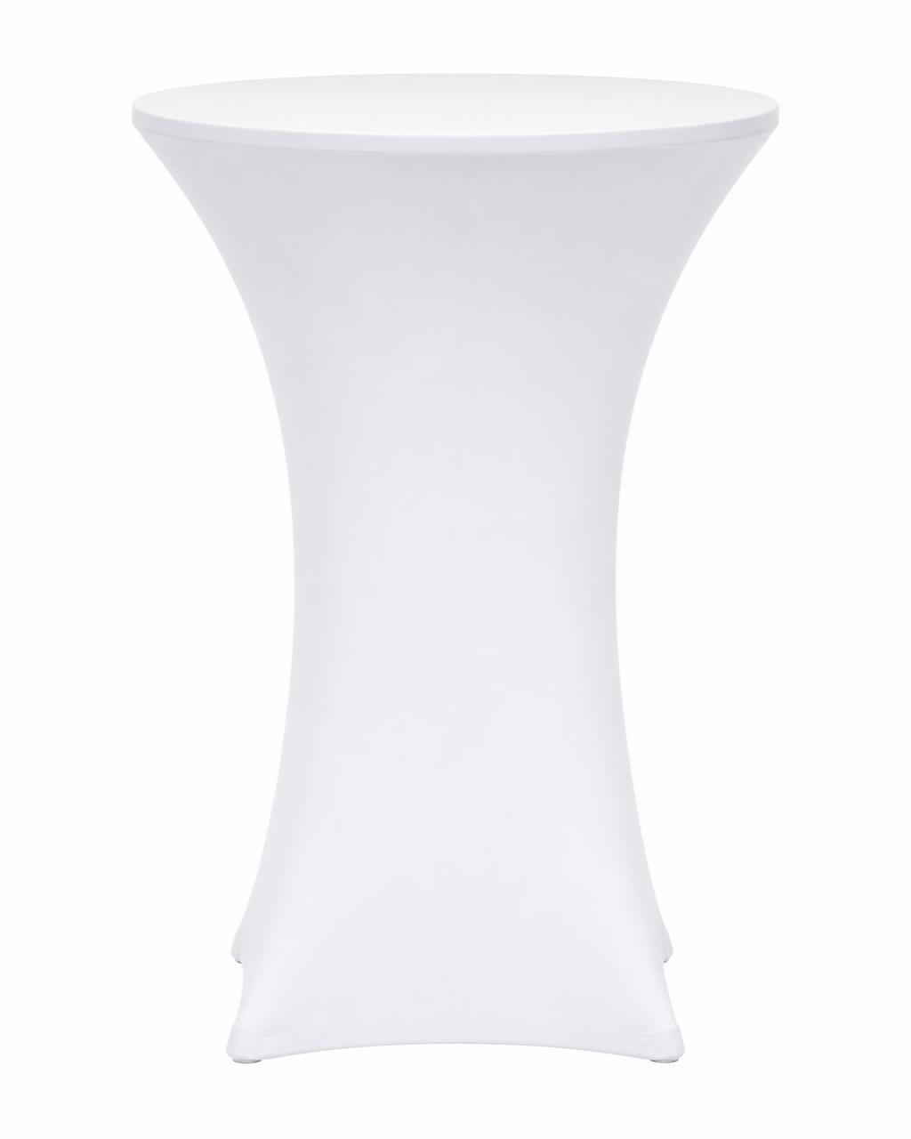 White Spandex Cocktail Table Cover rental — Decor & Tabletop for weddings and events in the Boston area