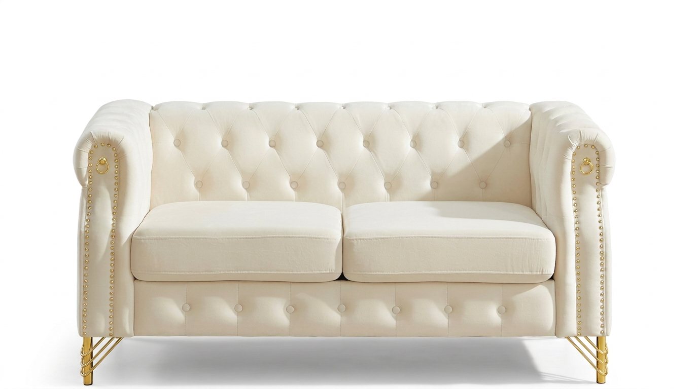 Beige Velvet Loveseat (60.5") rental product photo